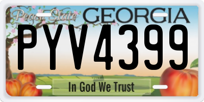 GA license plate PYV4399