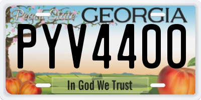 GA license plate PYV4400