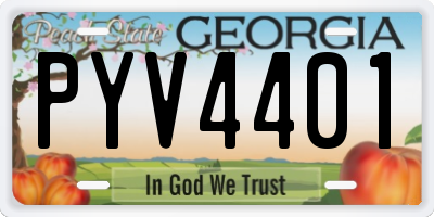 GA license plate PYV4401