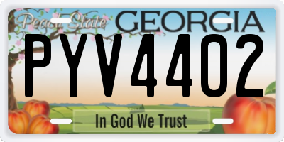 GA license plate PYV4402