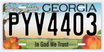 GA license plate PYV4403