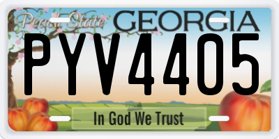 GA license plate PYV4405