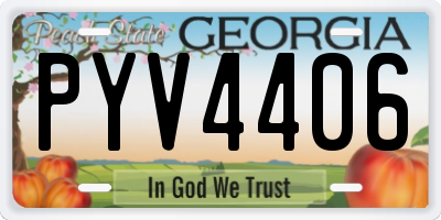 GA license plate PYV4406