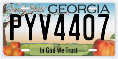 GA license plate PYV4407
