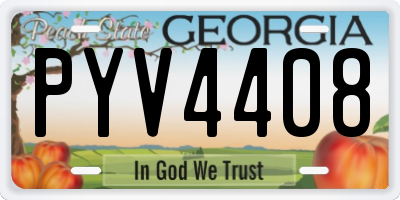 GA license plate PYV4408