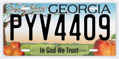 GA license plate PYV4409