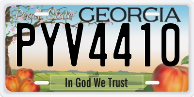GA license plate PYV4410