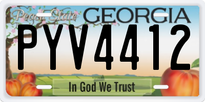 GA license plate PYV4412