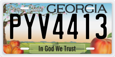 GA license plate PYV4413