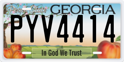 GA license plate PYV4414