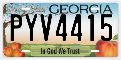 GA license plate PYV4415