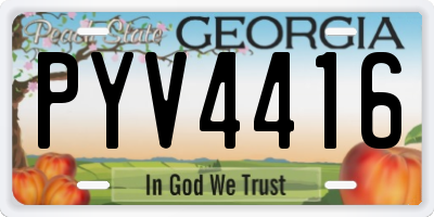 GA license plate PYV4416