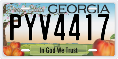 GA license plate PYV4417