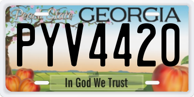 GA license plate PYV4420