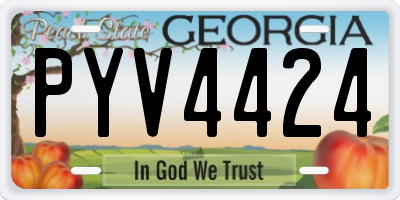 GA license plate PYV4424