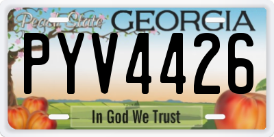 GA license plate PYV4426