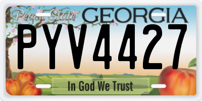GA license plate PYV4427