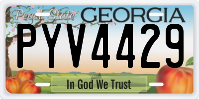 GA license plate PYV4429