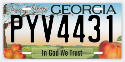 GA license plate PYV4431