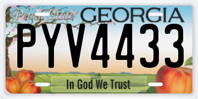 GA license plate PYV4433