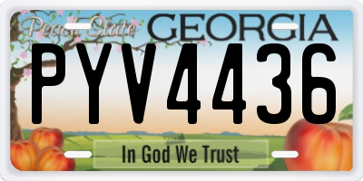 GA license plate PYV4436