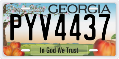 GA license plate PYV4437