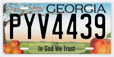 GA license plate PYV4439