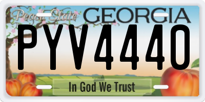 GA license plate PYV4440