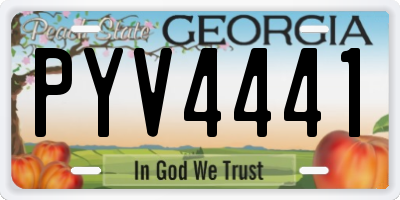 GA license plate PYV4441