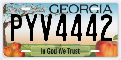 GA license plate PYV4442
