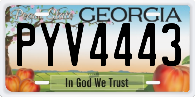 GA license plate PYV4443