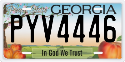 GA license plate PYV4446