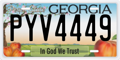 GA license plate PYV4449