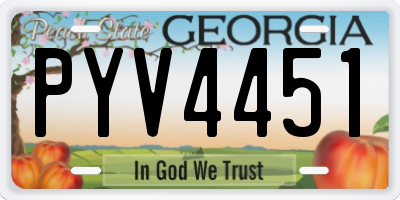 GA license plate PYV4451