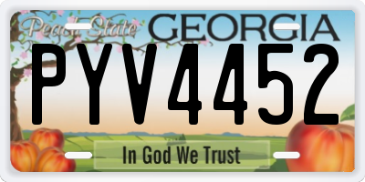 GA license plate PYV4452