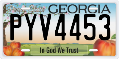 GA license plate PYV4453