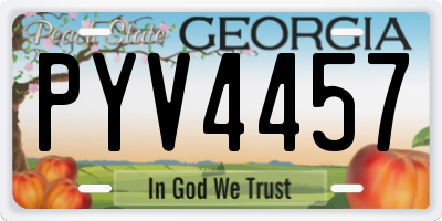 GA license plate PYV4457