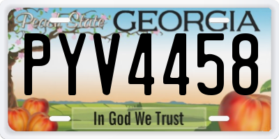GA license plate PYV4458