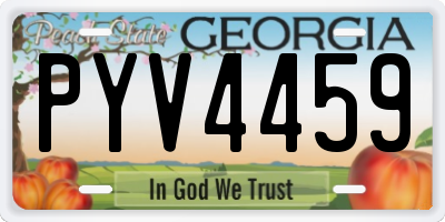 GA license plate PYV4459