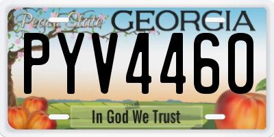 GA license plate PYV4460