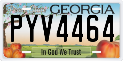 GA license plate PYV4464