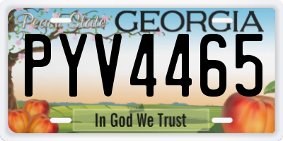 GA license plate PYV4465