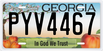 GA license plate PYV4467