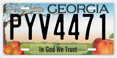 GA license plate PYV4471