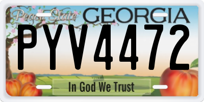 GA license plate PYV4472