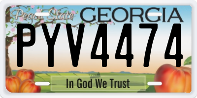 GA license plate PYV4474