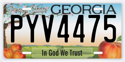 GA license plate PYV4475