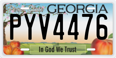 GA license plate PYV4476