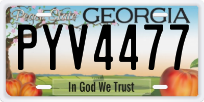 GA license plate PYV4477