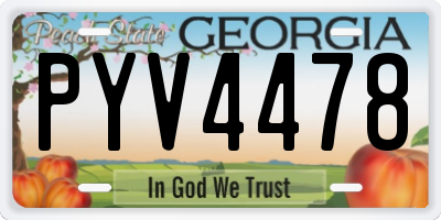 GA license plate PYV4478